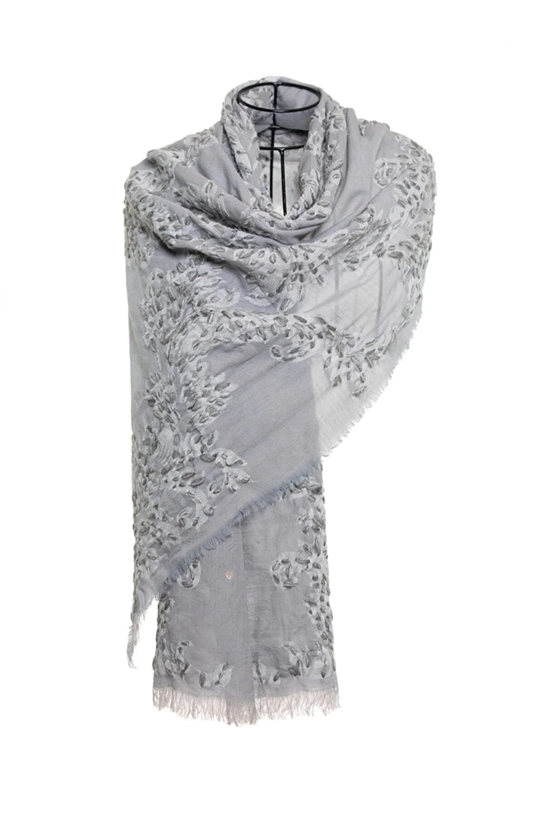 Three Dimensional Fluff Boil Wool Shawl- Shrub