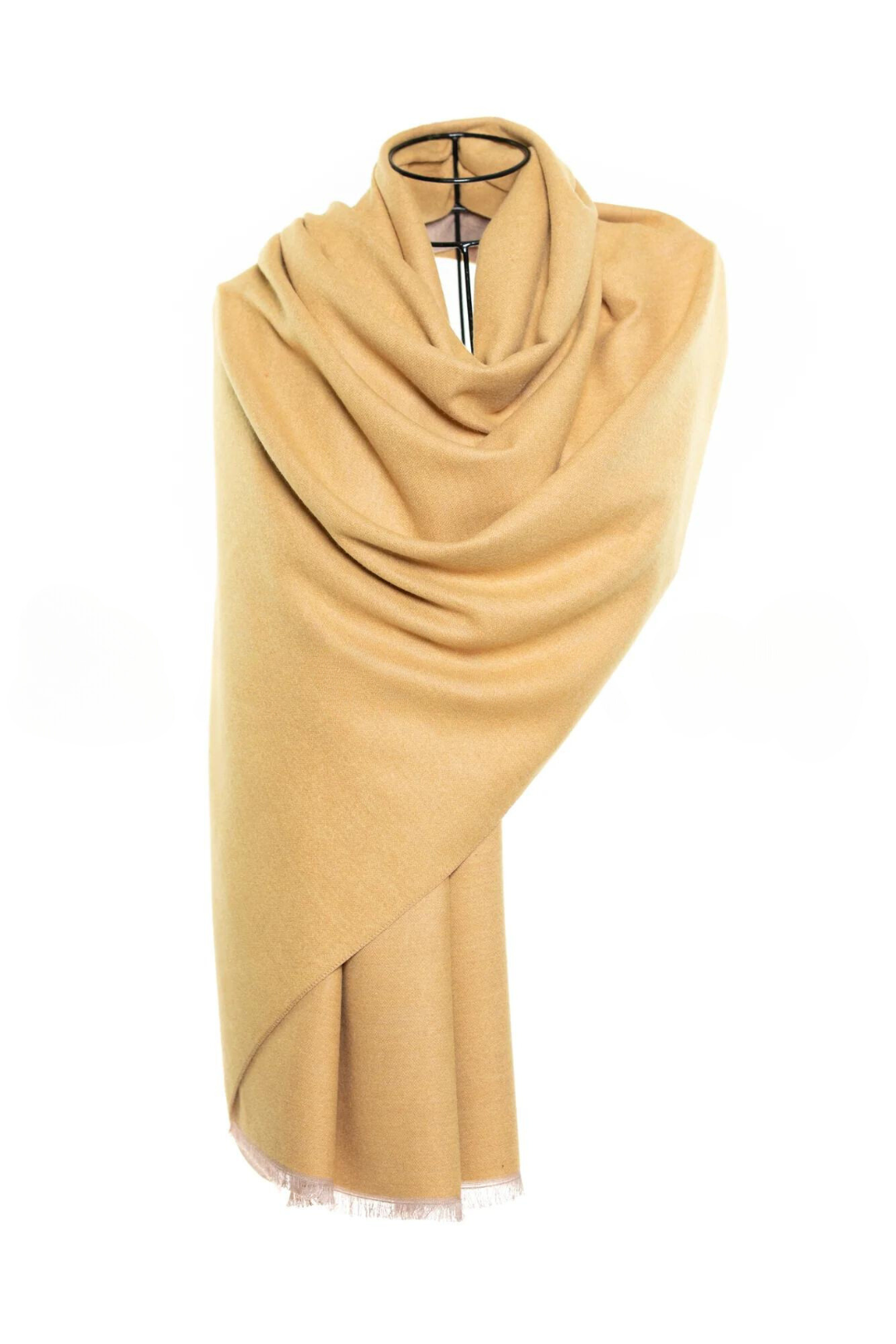 Reversible Mo-shmere Color Block Shawl - Mustard Sepia