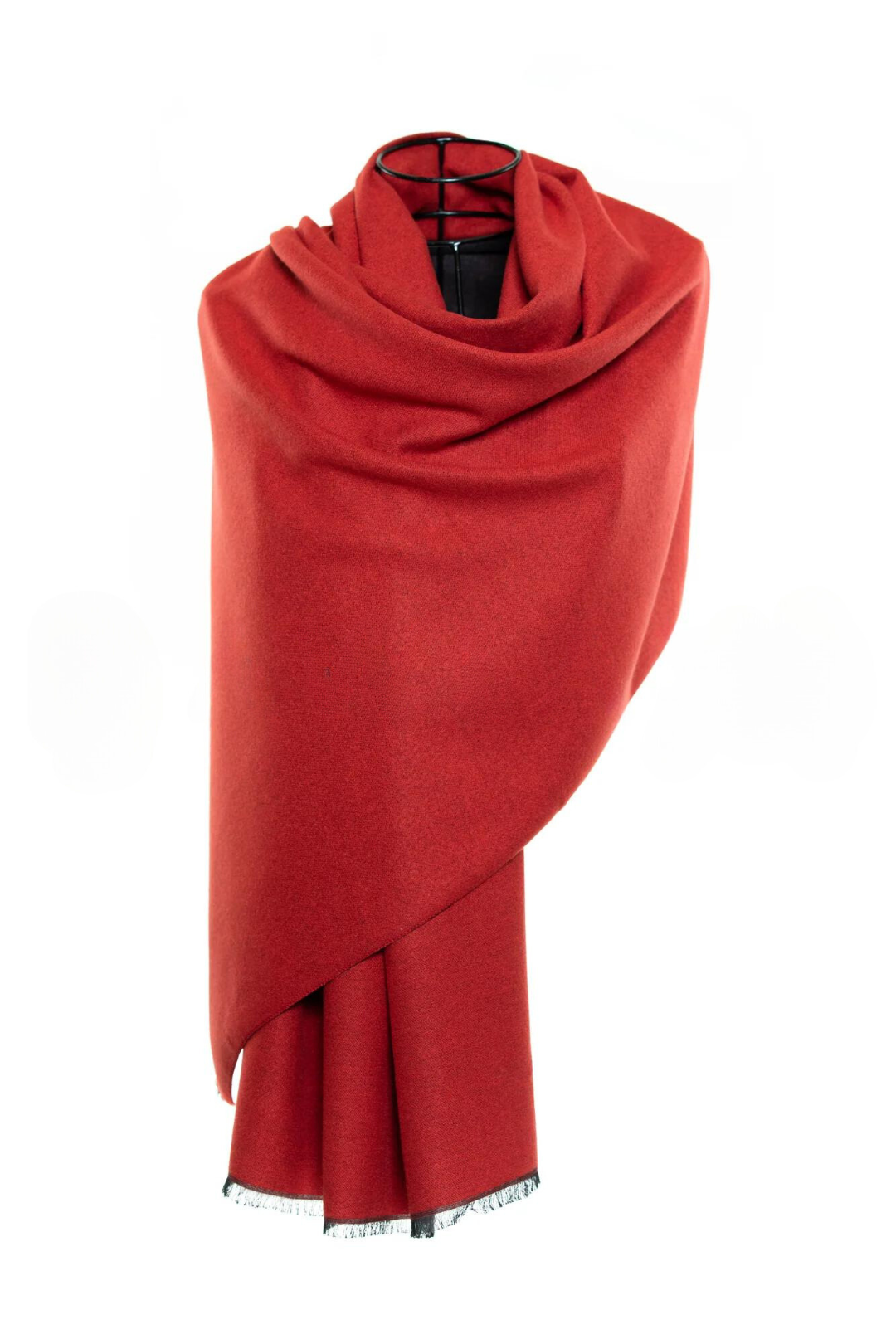 Reversible Mo-shmere Color Block Shawl - Red Black