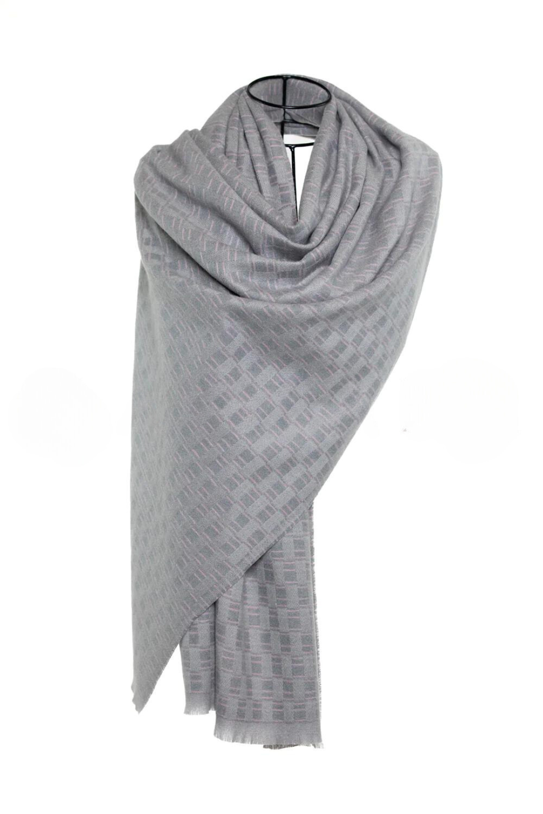 Interline Embroiderd Mo-shmere Shawl - Gray