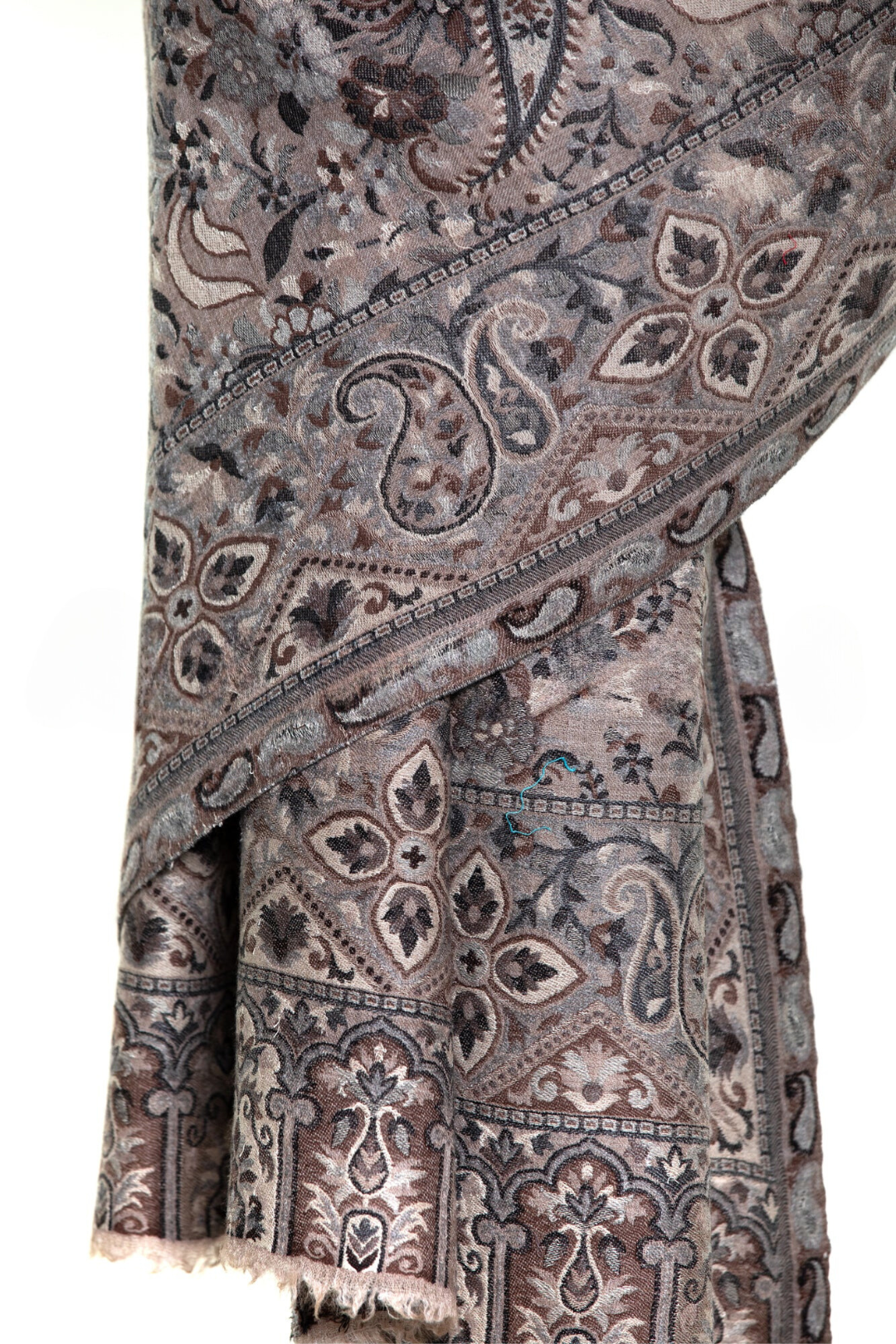 Tribal Paisley Cashmere Pashmina Shawl - Espresso