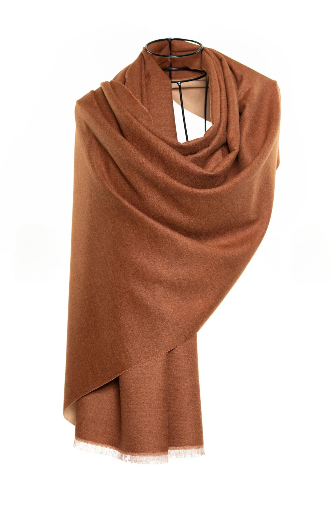 Reversible Mo-shmere Color Block Shawl - Earth Sepia