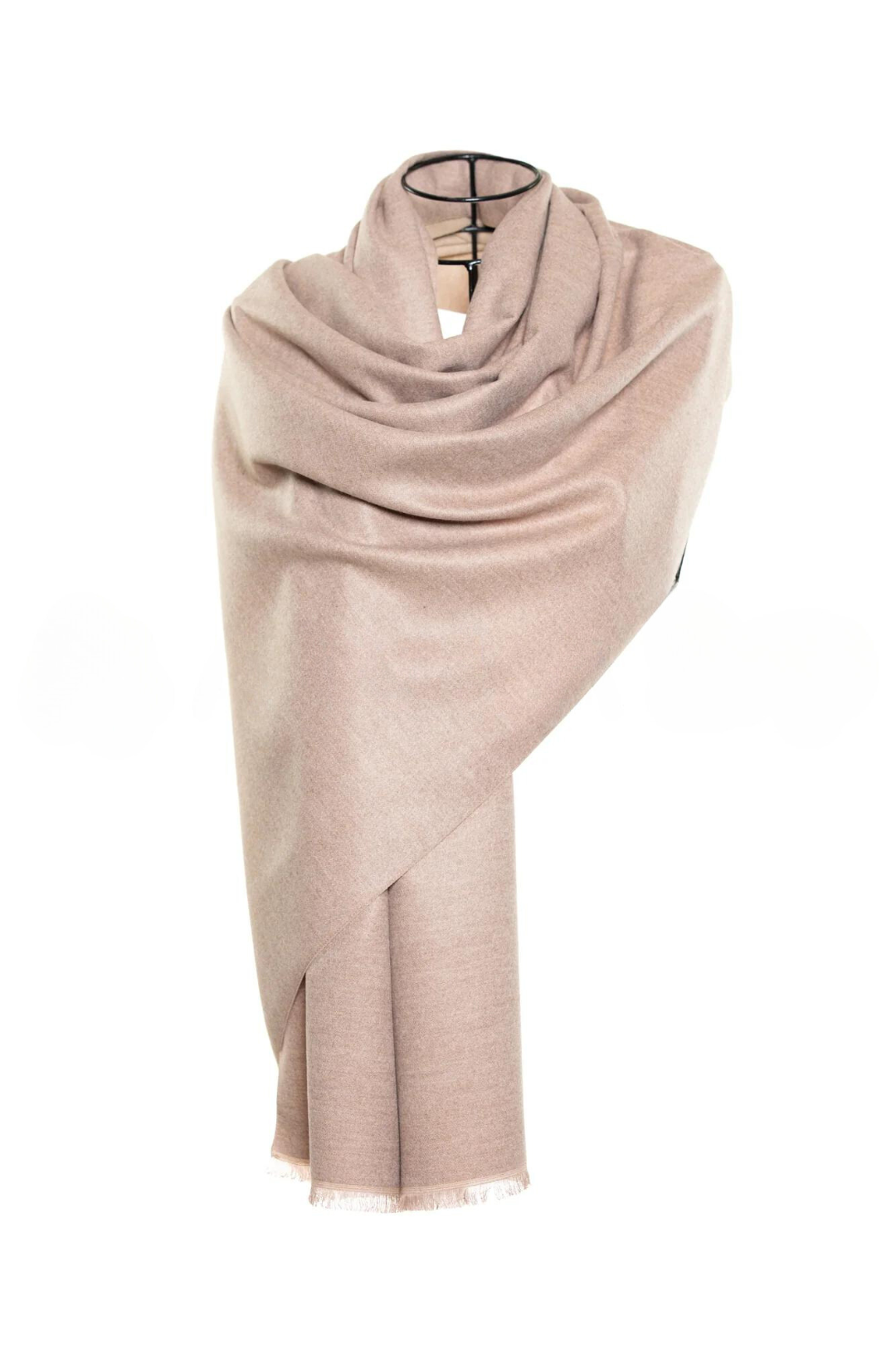 Reversible Mo-shmere Color Block Shawl - Sepia Latte