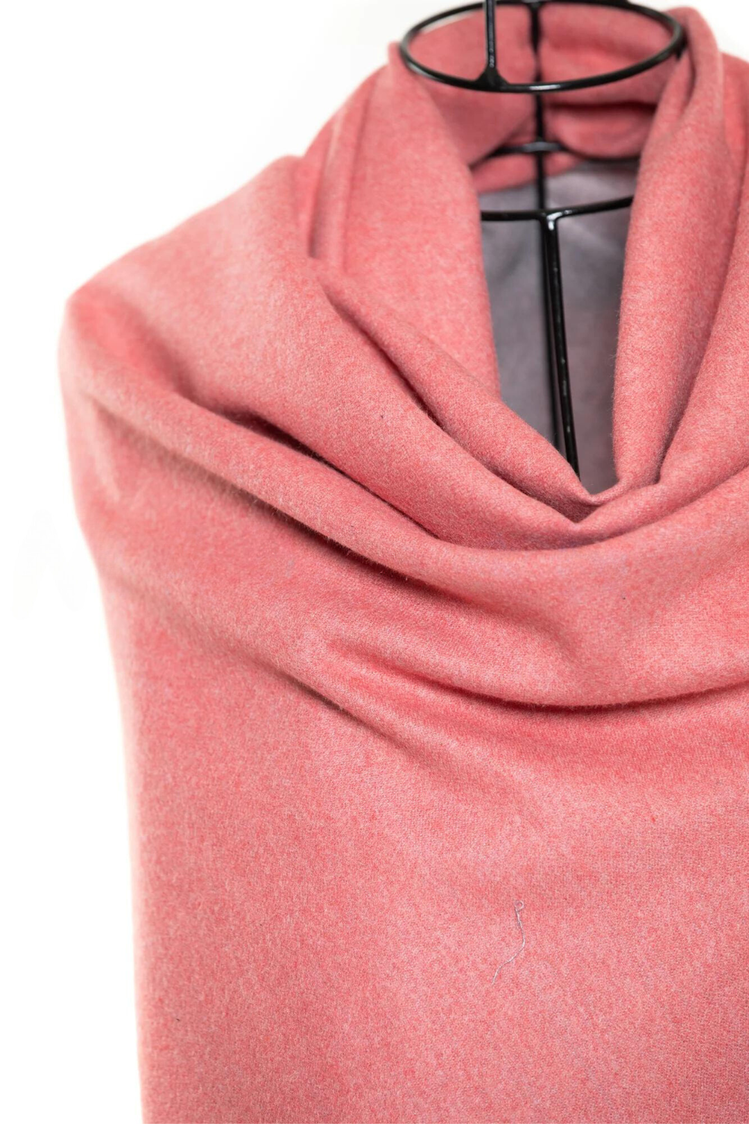 Reversible Mo-shmere Color Block Shawl - Salmon Gray