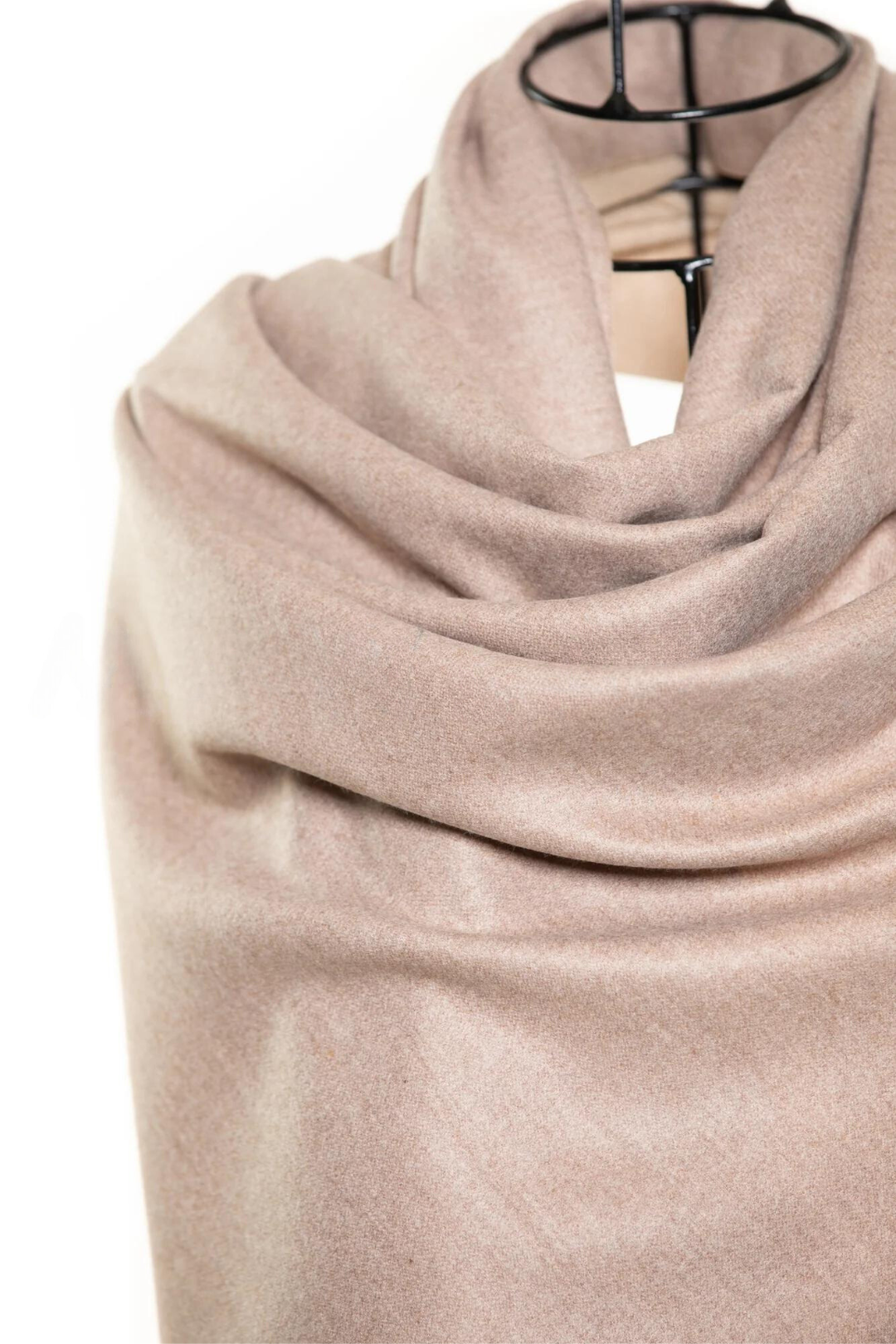 Reversible Mo-shmere Color Block Shawl - Sepia Latte