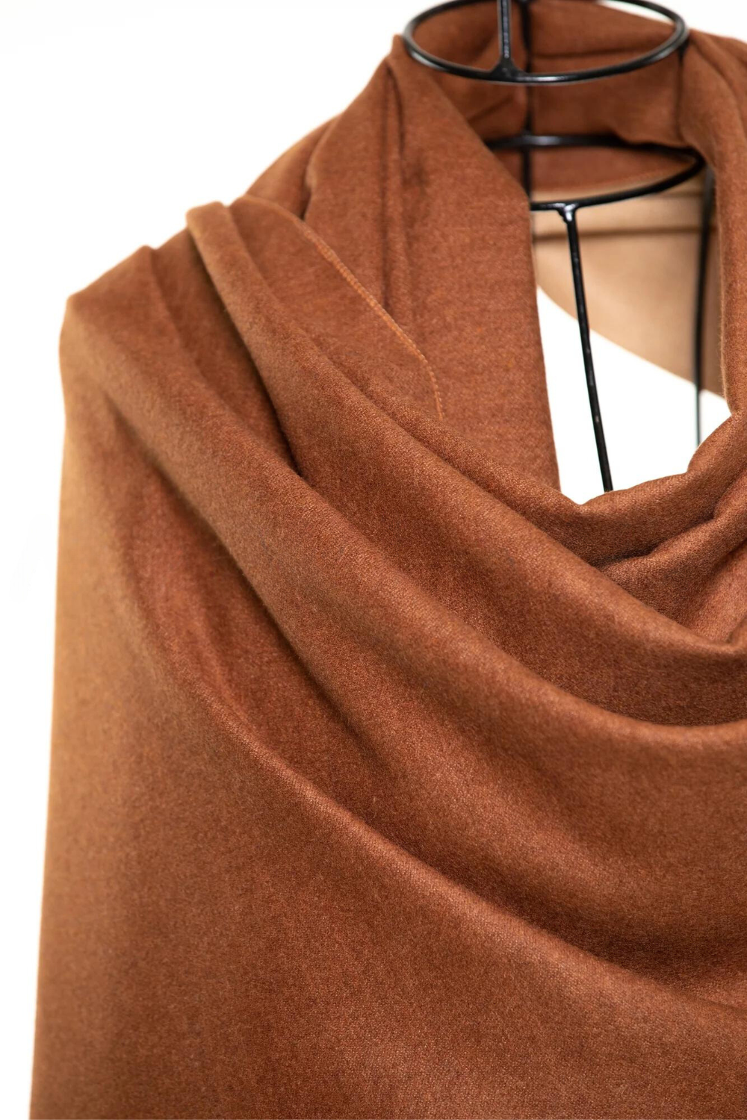 Reversible Mo-shmere Color Block Shawl - Earth Sepia