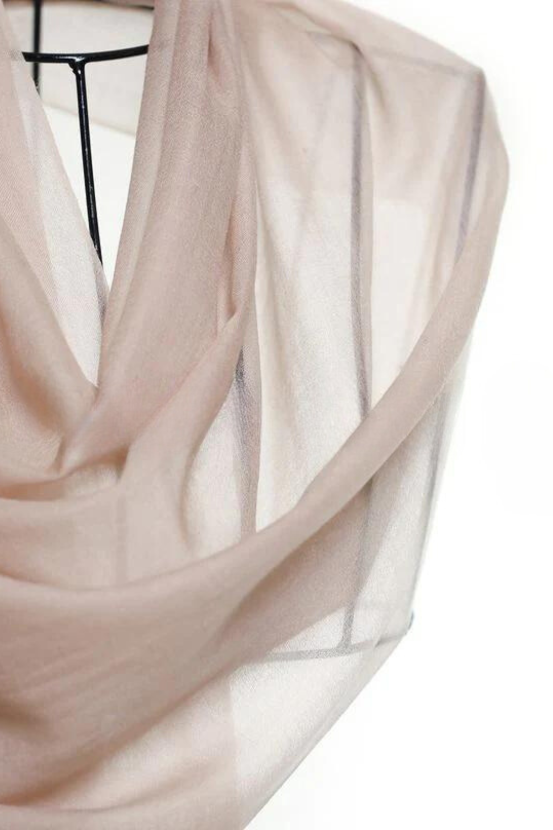 Light Cashmere & Moher Wool Subtle Lines Stole - Beige