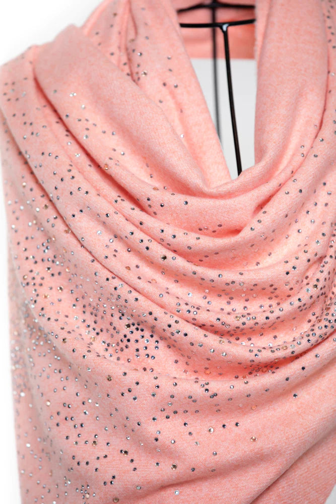 Sky Crystal Modal & Cashmere Shawls with Swarovski - Light Pink