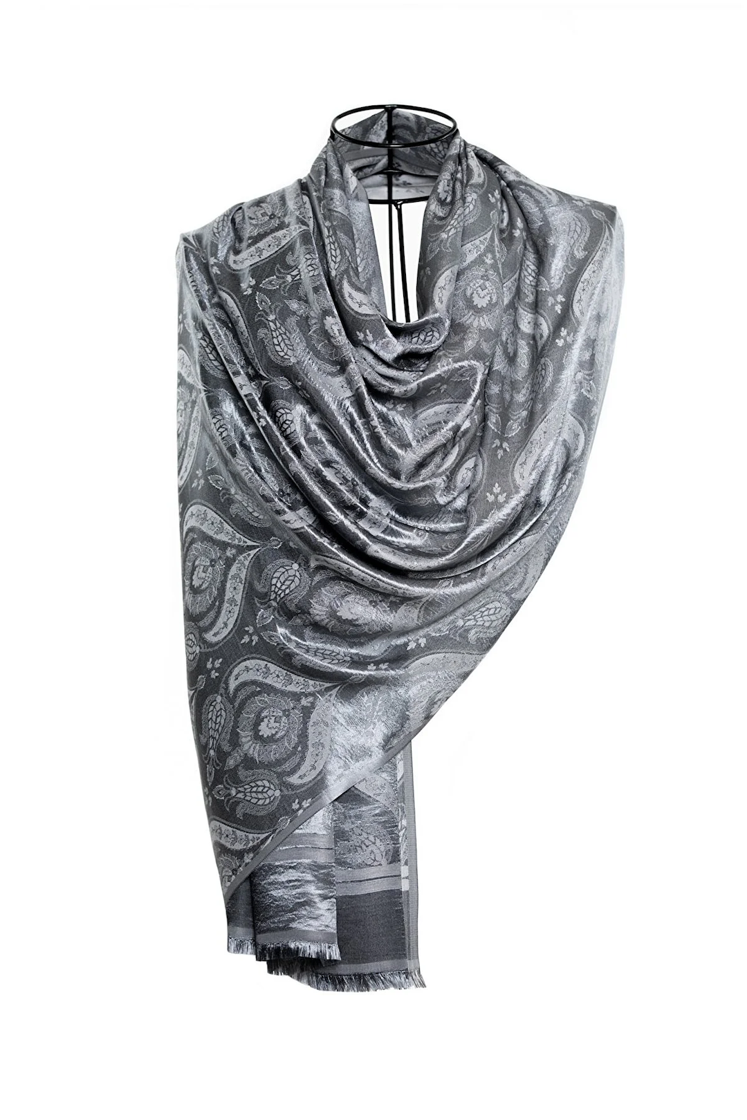 Modal Silk Scarves - Dual Tulip Silver