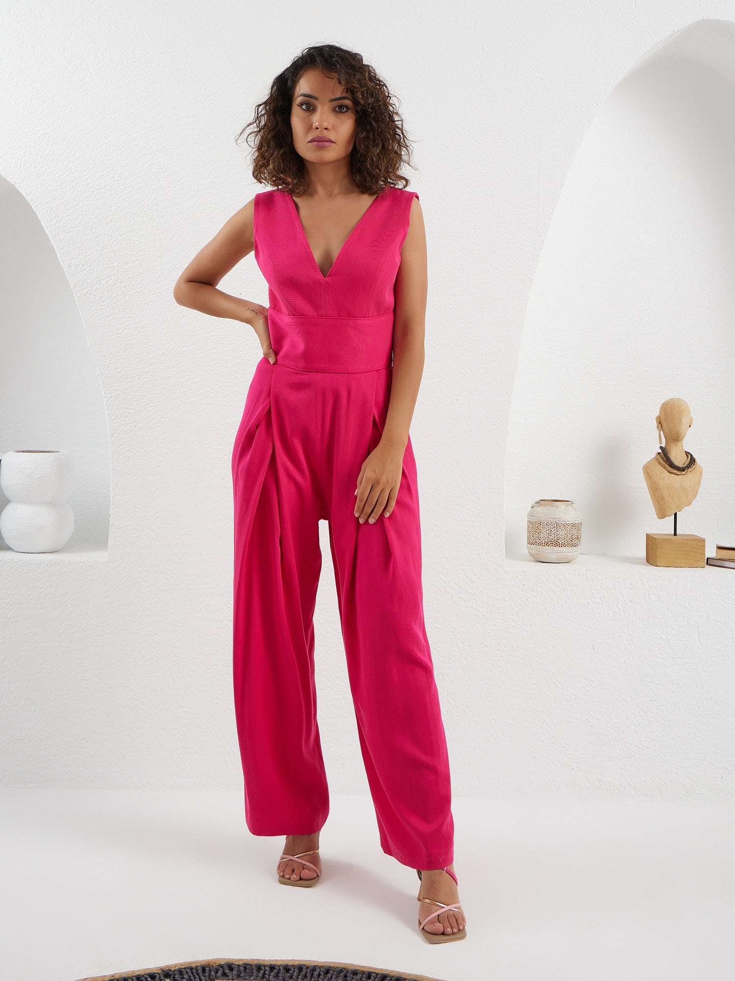 The Arrow Jumpsuit - Fuchsia