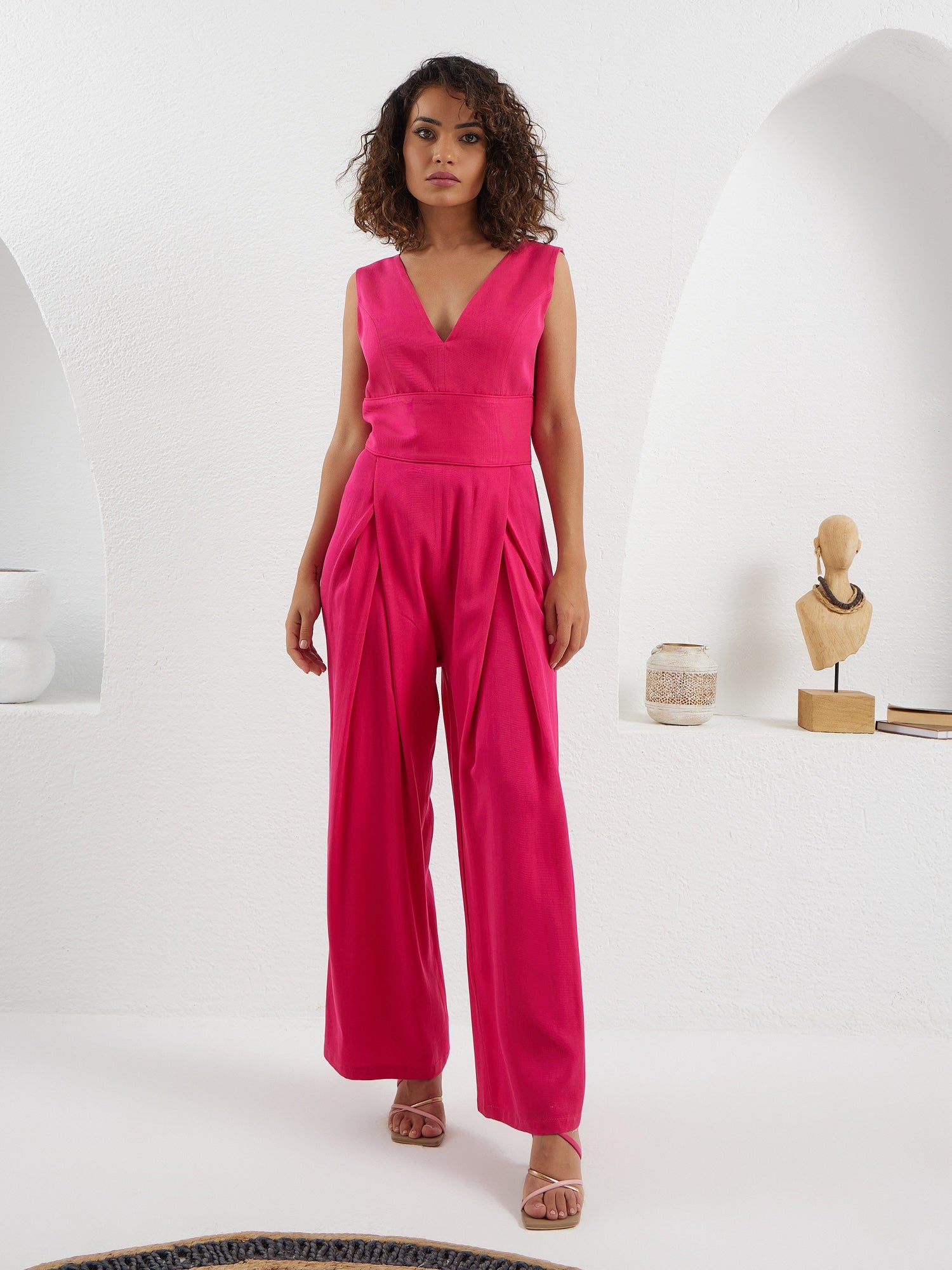 The Arrow Jumpsuit - Fuchsia