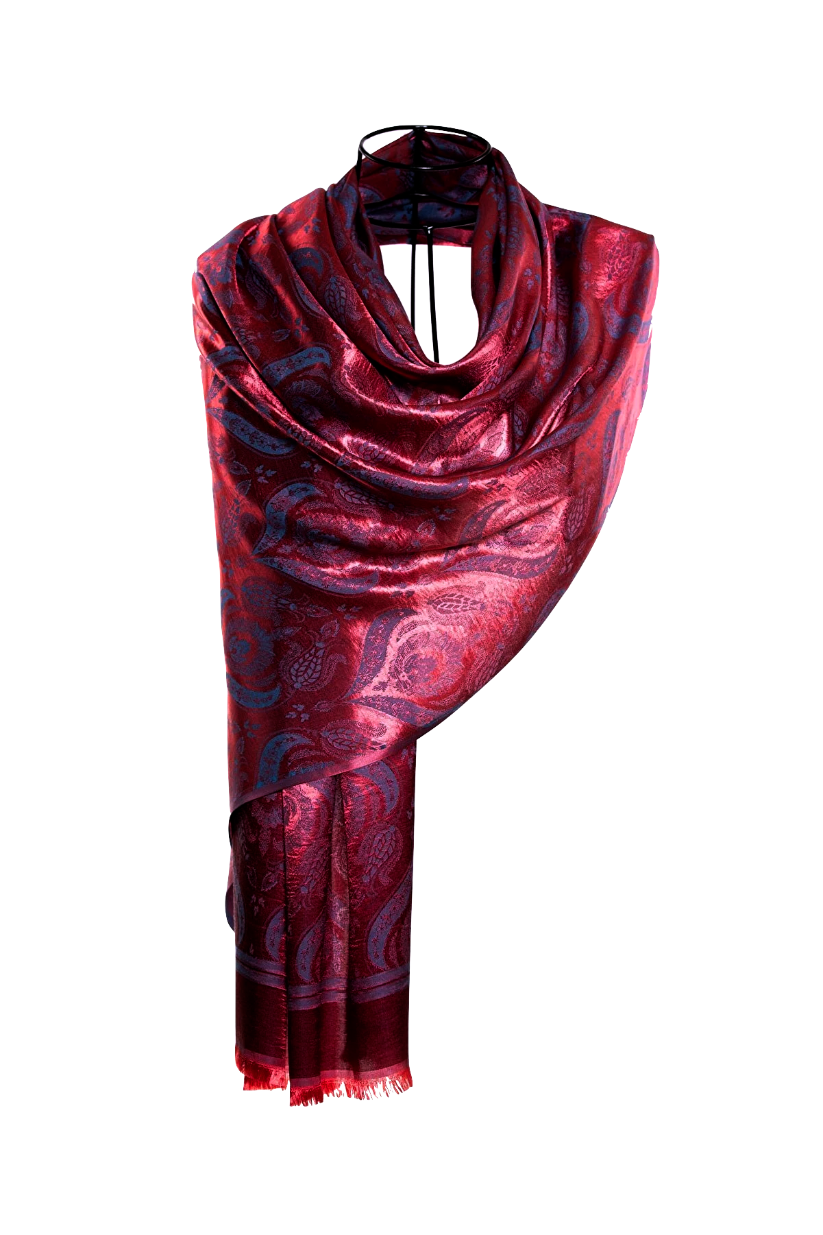 Modal Silk Scarves - Dual Tulip Wine