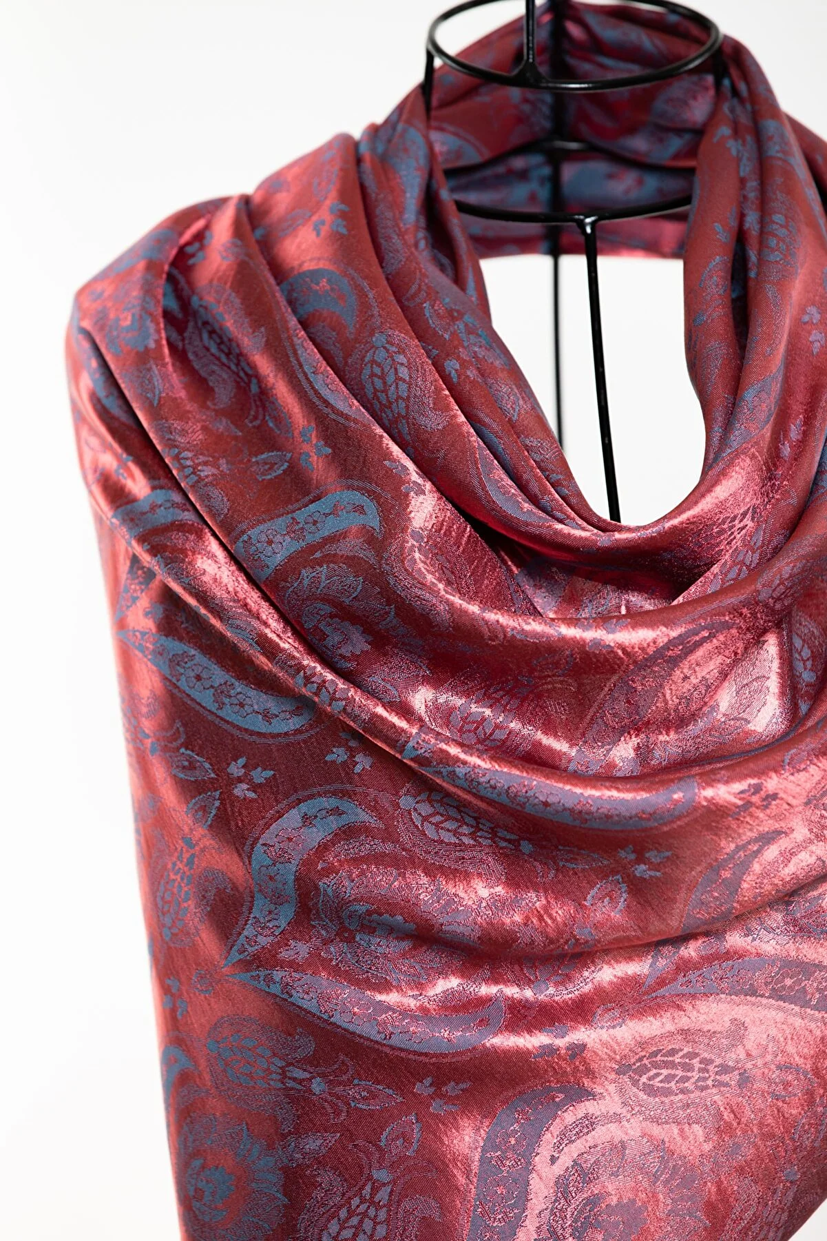 Modal Silk Scarves - Dual Tulip Royal Red