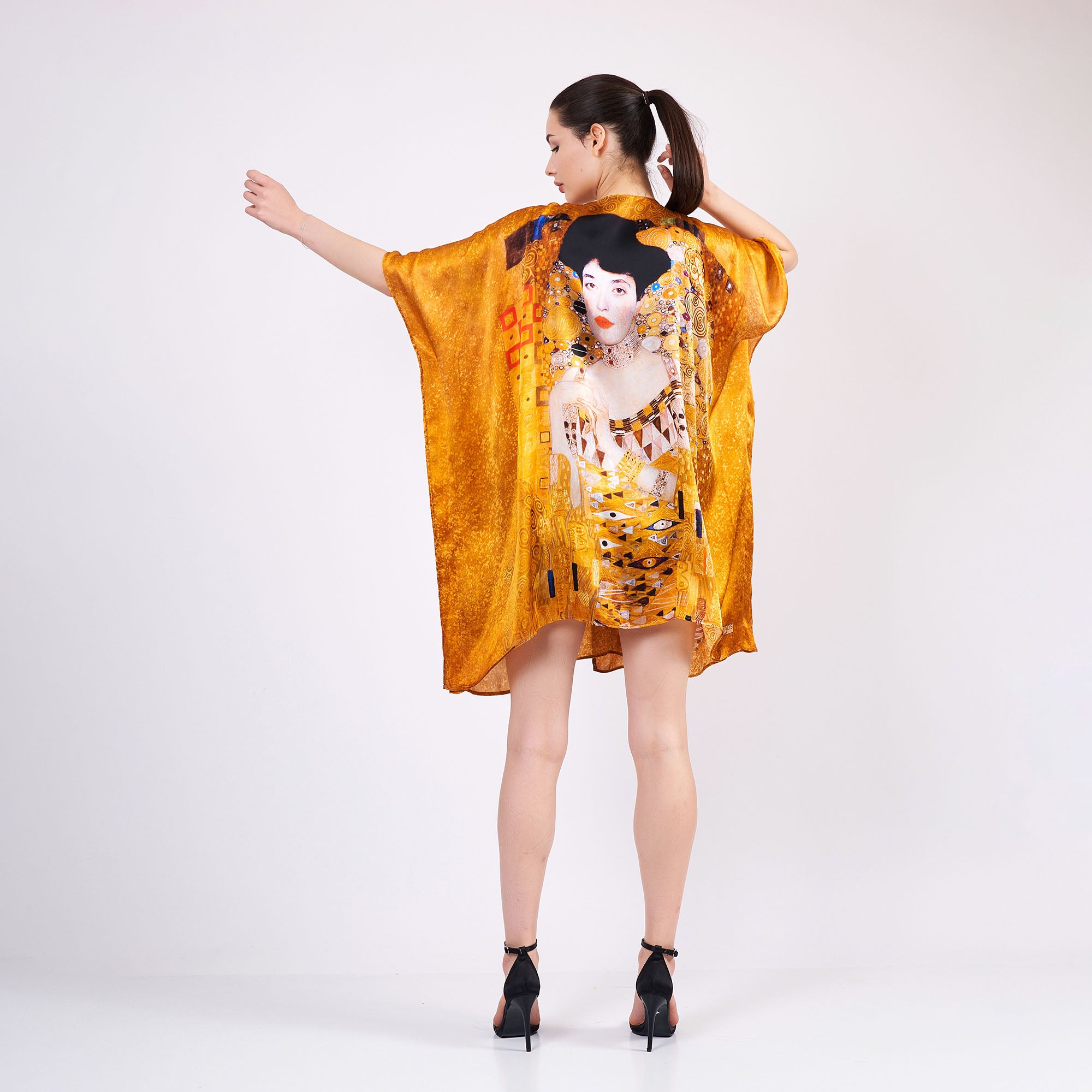 Short Kimono Pareo Mulberry Silk - Gustav Klimt Adele Bloch Bauer