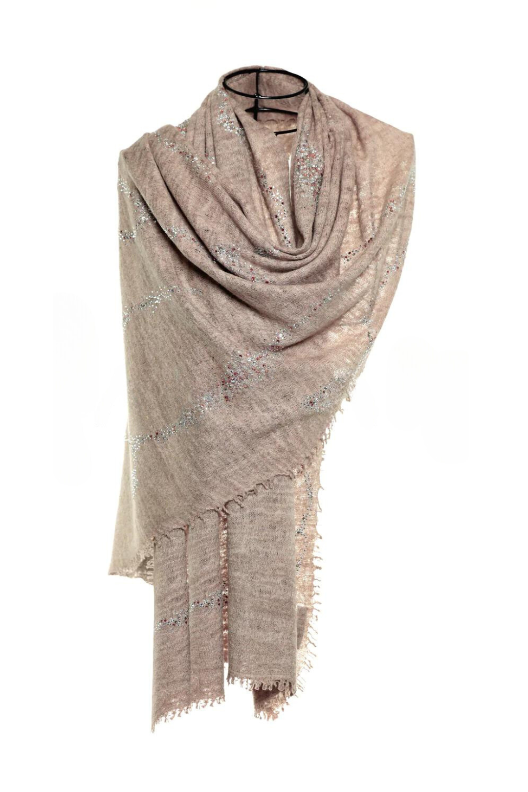 Earth Crystal Cashmere Silk Shawl - Beige