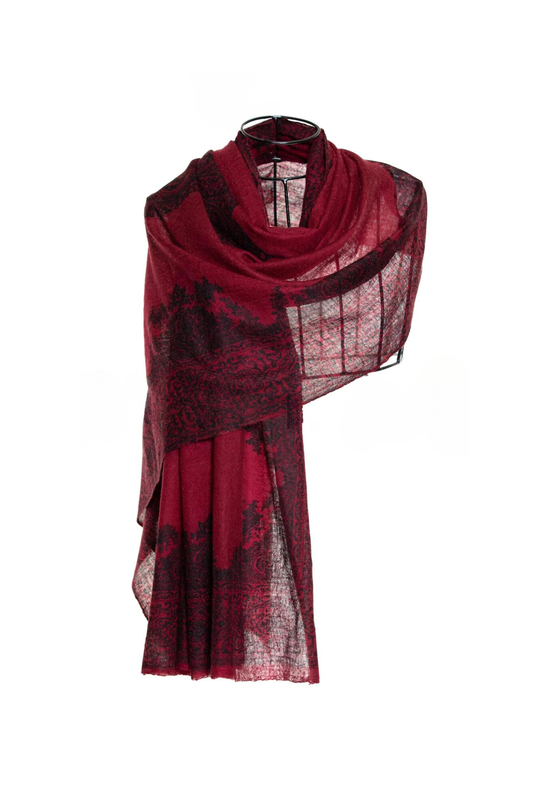 Desert Dwellers Baby Cashmere Shawl - Maroon Black