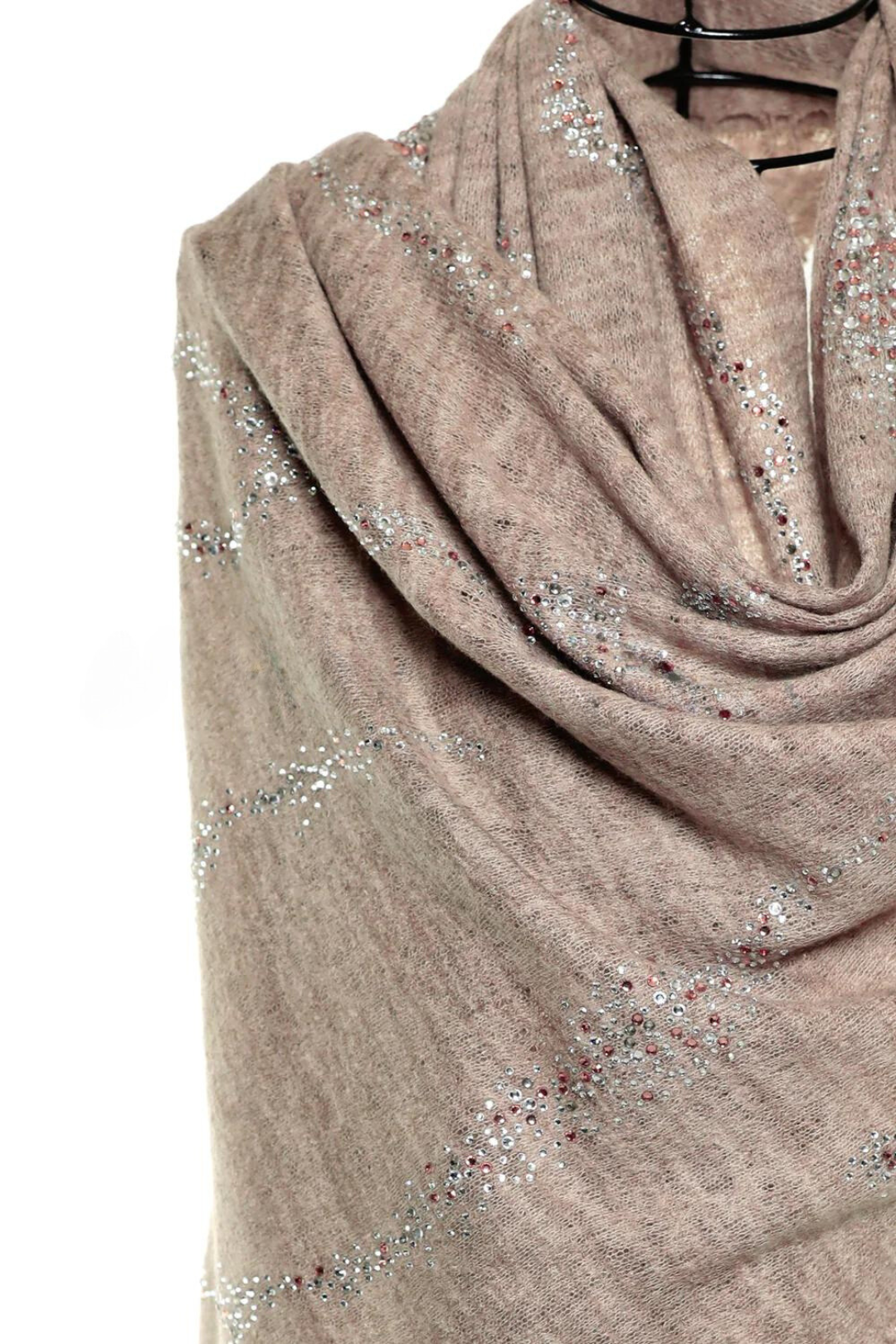 Earth Crystal Cashmere Silk Shawl - Beige