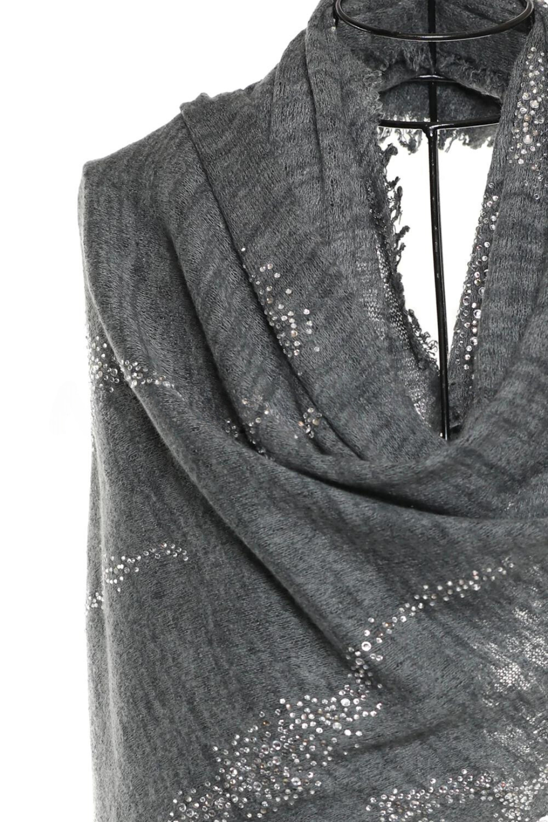 Earth Crystal Cashmere Silk Shawl - Gray