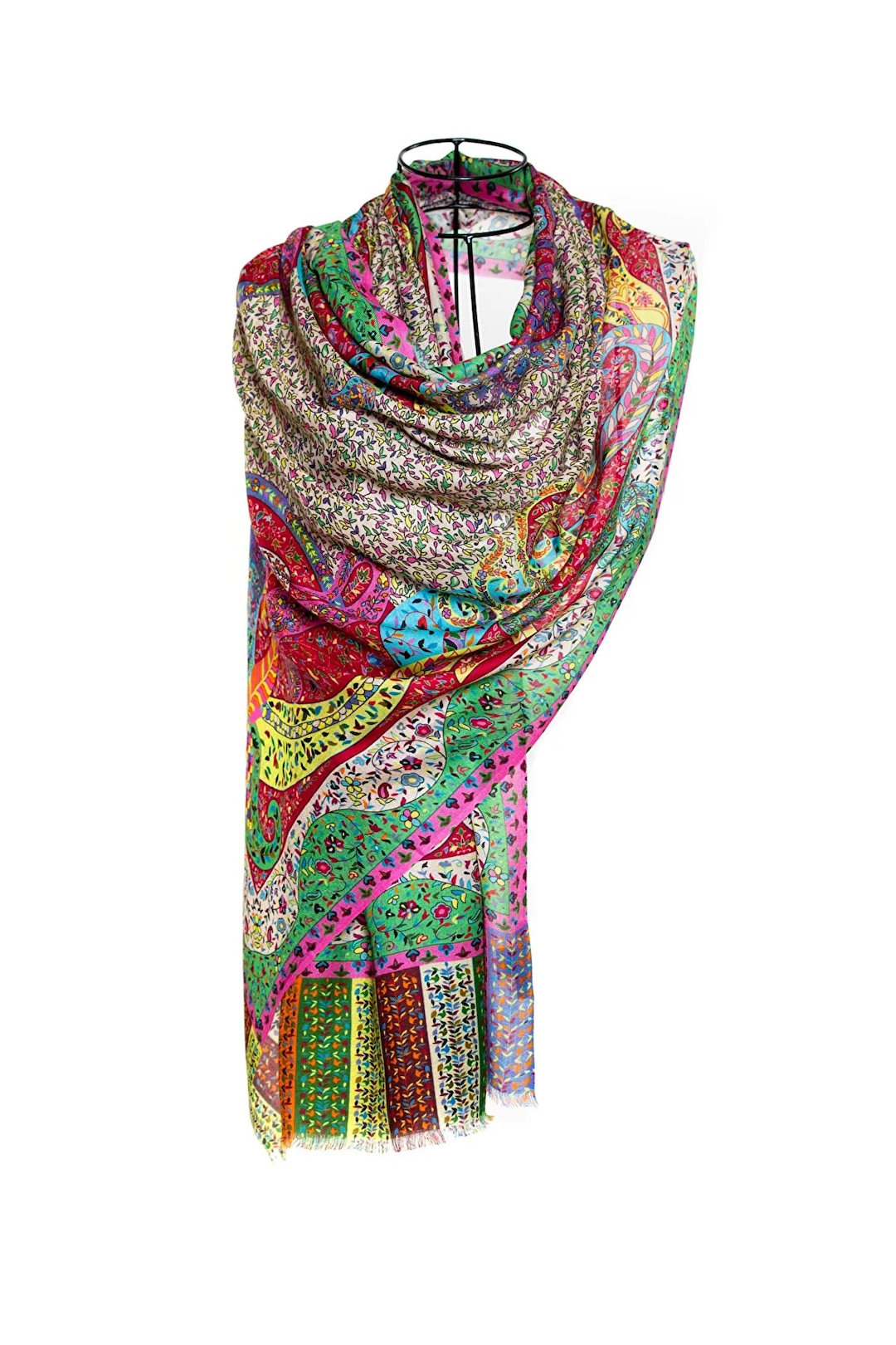 Micro Modal Cashmere Printed Embroidery Shawl Mo-Shmere - Funky Paisley