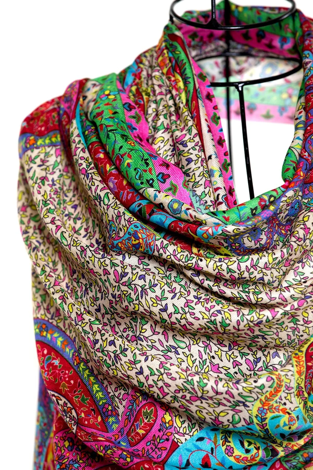 Micro Modal Cashmere Printed Embroidery Shawl Mo-Shmere - Funky Paisley