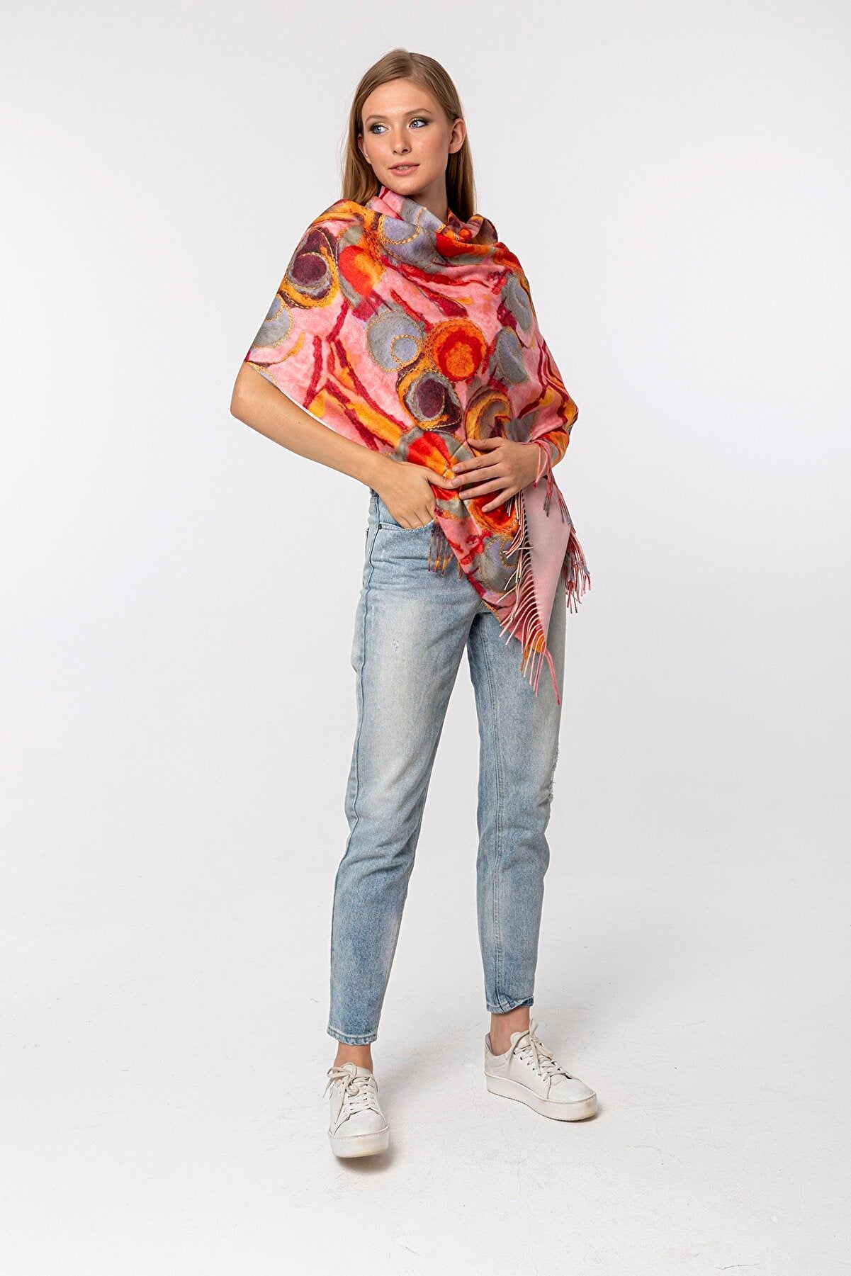 Bubble Color Fun Modal Scarves - Pink