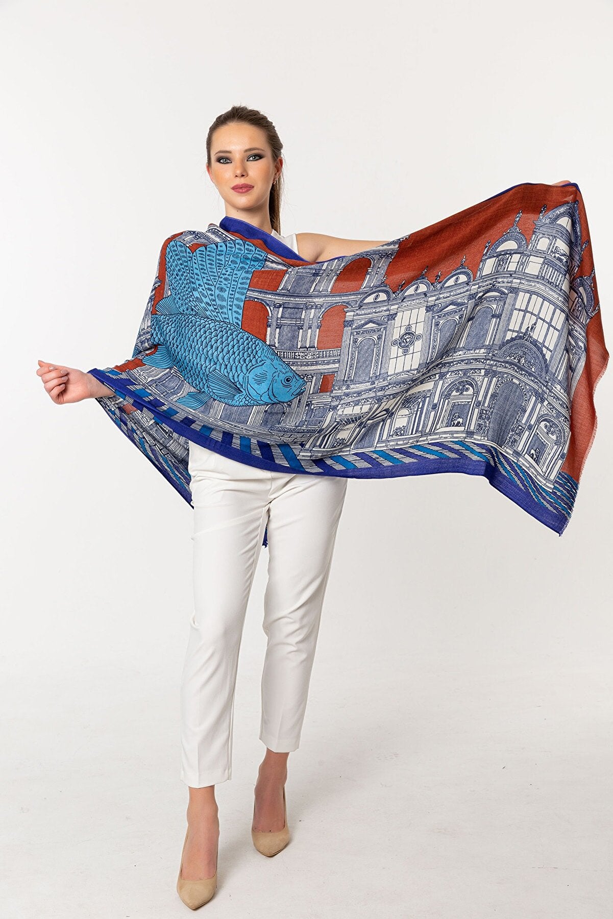 Silk-Mere Canvas Prints Shawl - Flyfish Court