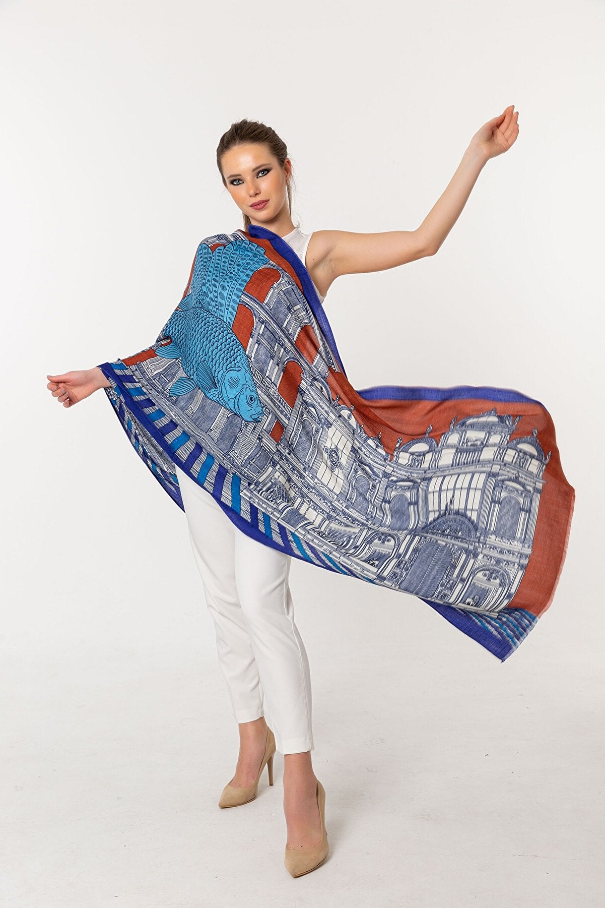 Silk-Mere Canvas Prints Shawl - Flyfish Court