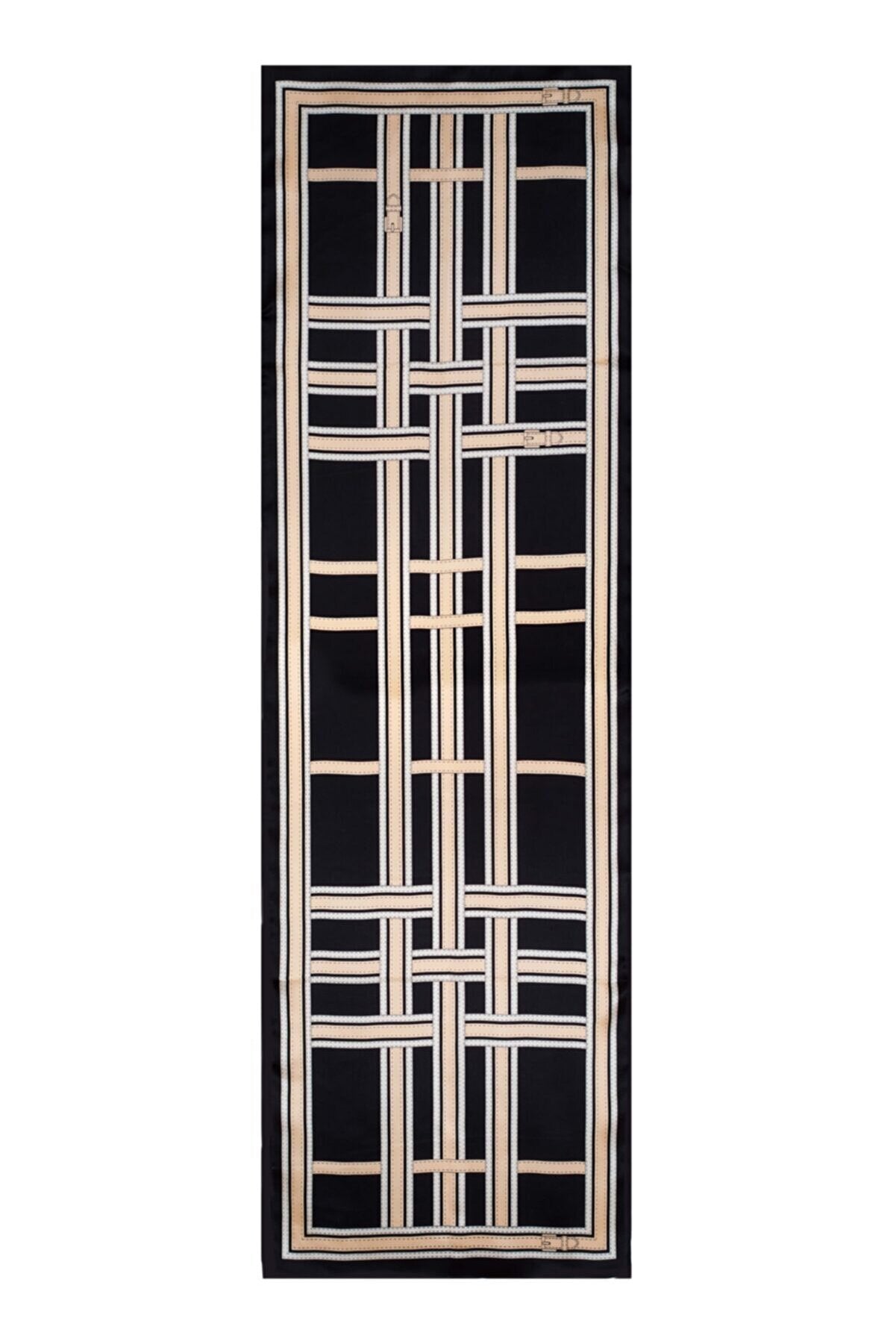 Rectangular Muffler Silk Geometric Belts