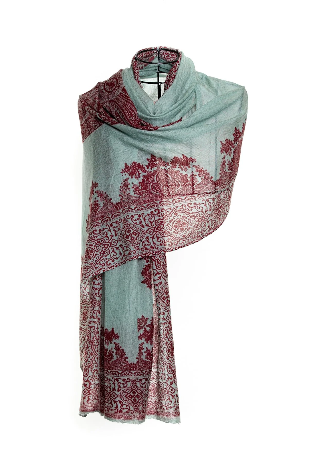 Desert Dwellers Baby Cashmere Shawl - Green Maroon