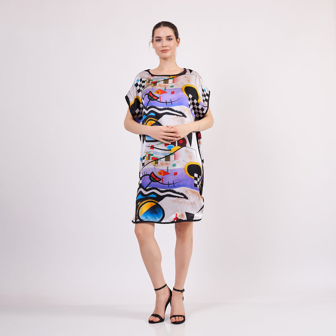 Short Mulberry Silk Dress Free Flow - Collective Kandinsky