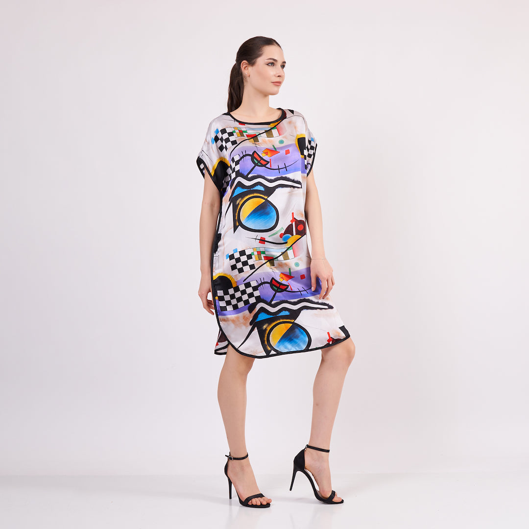 Short Mulberry Silk Dress Free Flow - Collective Kandinsky