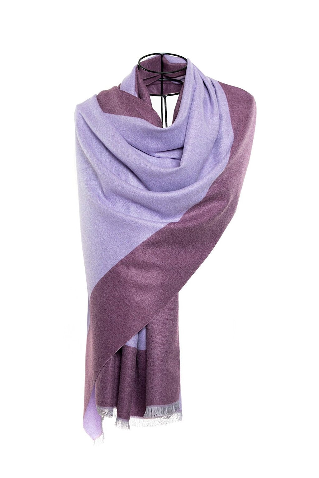 Reversible Mo-shmere Double Rectangle Shawl - Purple Grape