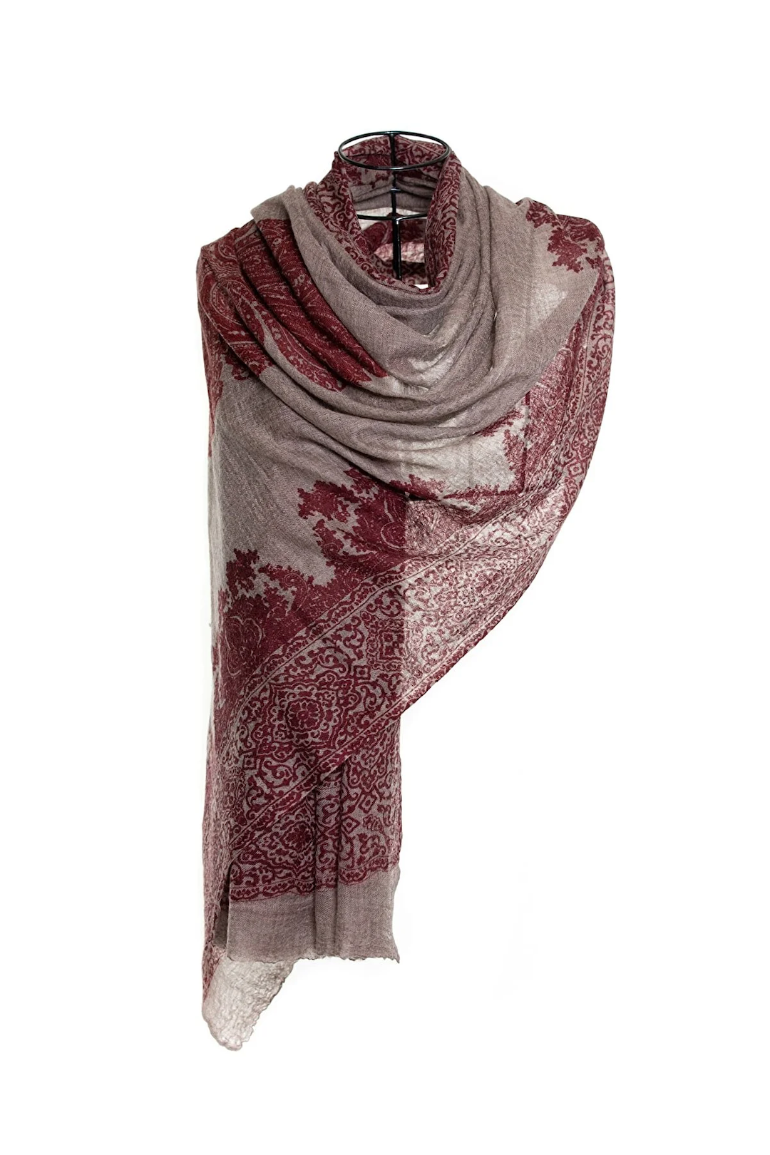 Desert Dwellers Baby Cashmere Shawl - Sepia Burgundy