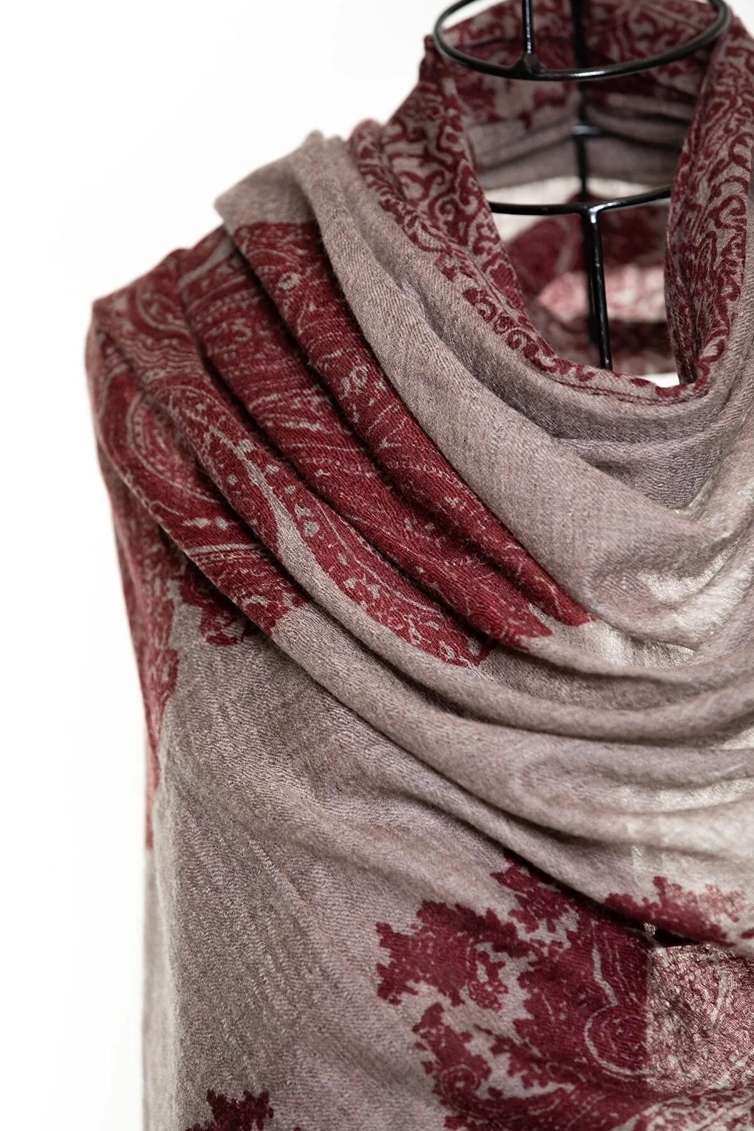 Desert Dwellers Baby Cashmere Shawl - Sepia Burgundy