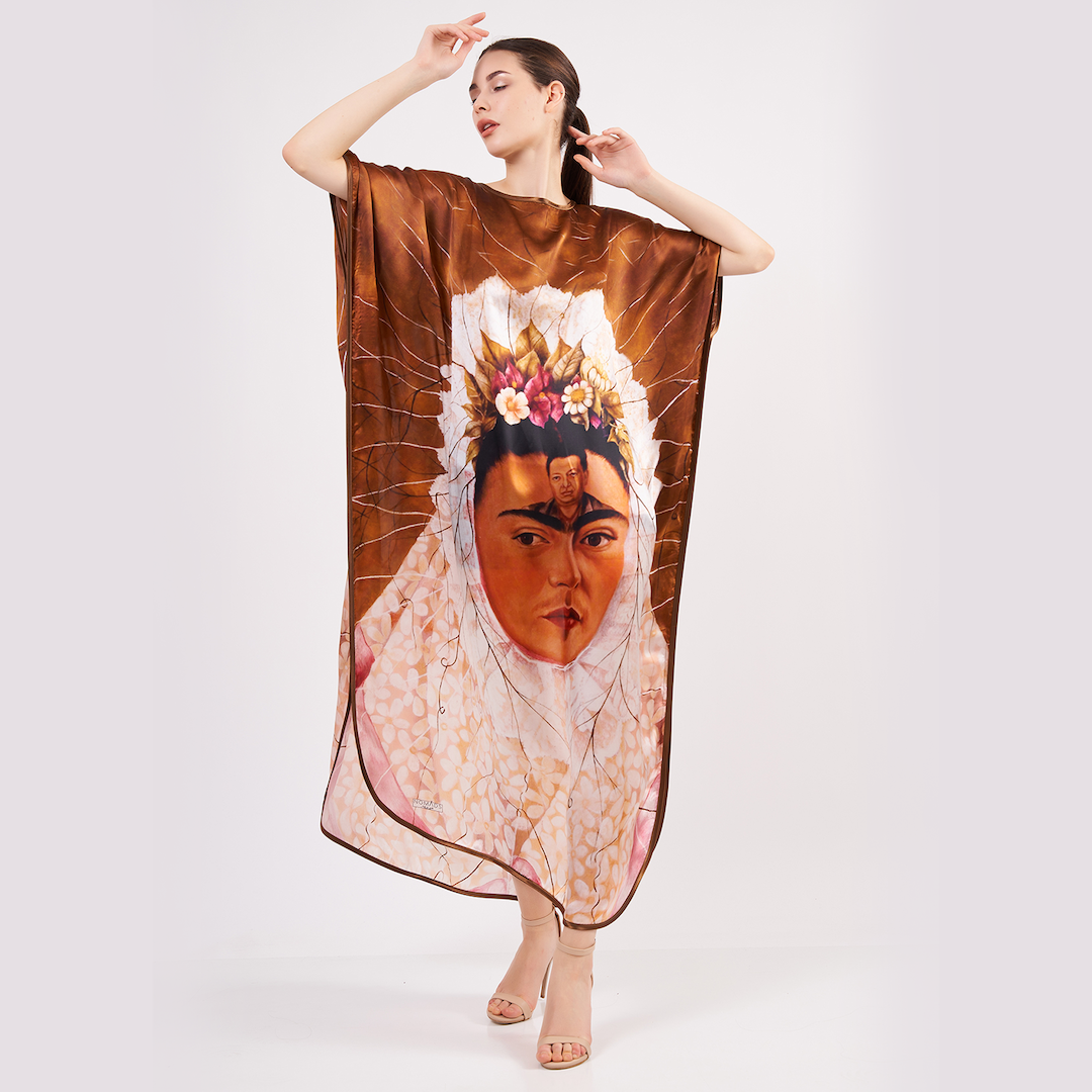 Long Mulberry Pure Silk Dress - Frida Ecru Beige