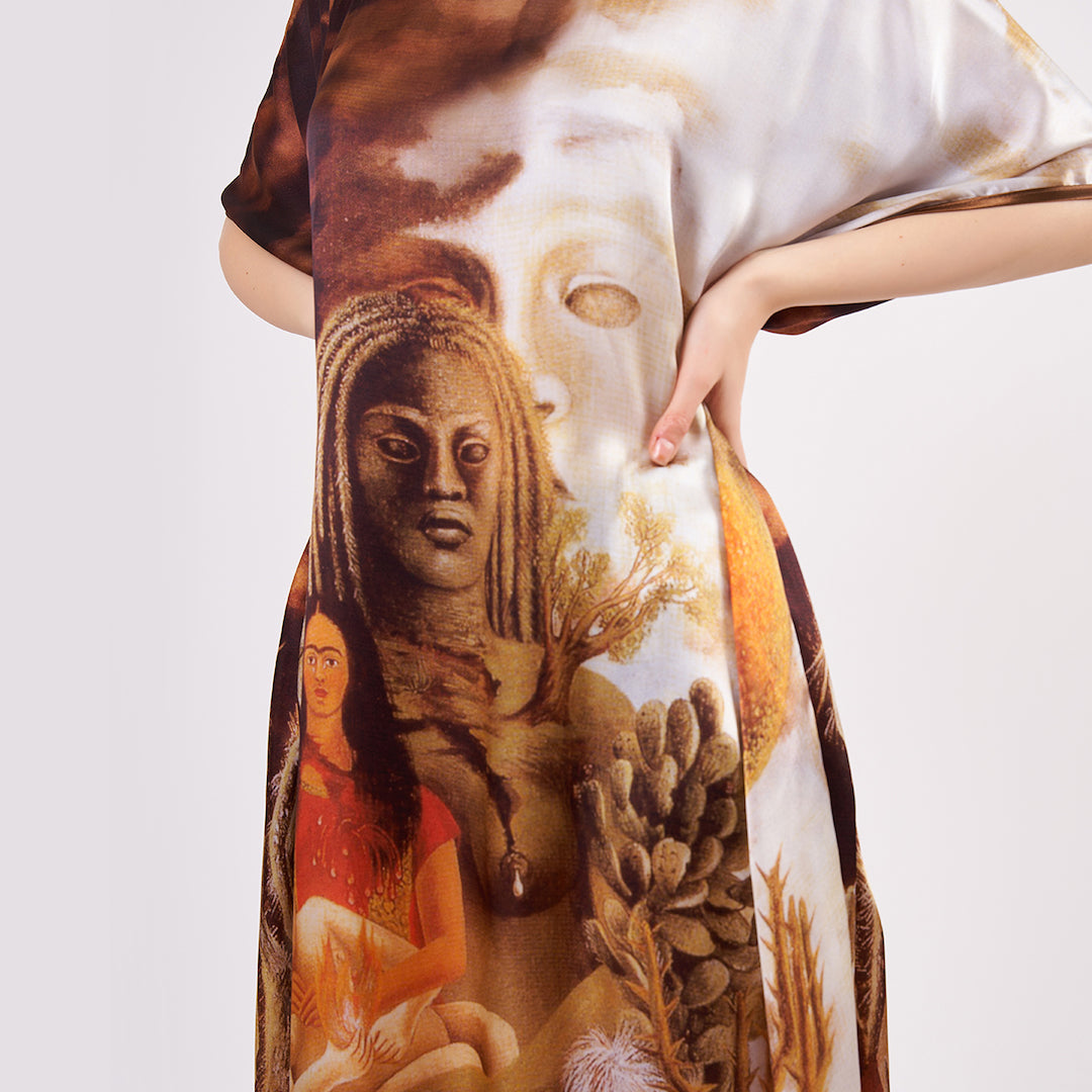 Long Mulberry Pure Silk Dress - Frida Divine Feminine