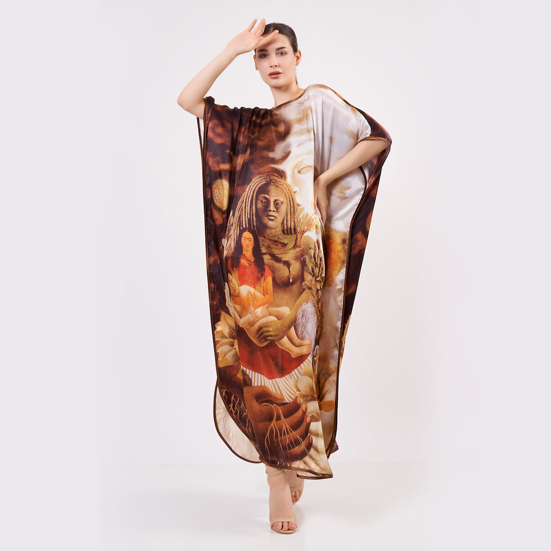 Long Mulberry Pure Silk Dress - Frida Divine Feminine