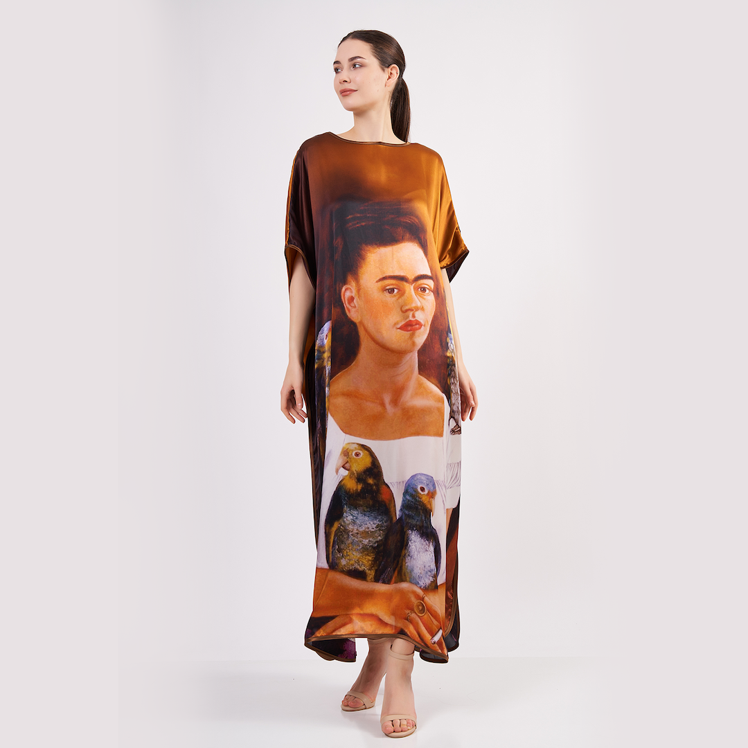 Long Mulberry Pure Silk Dress - Frida Bronze